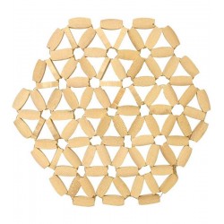 Descanso De Panela 16,5cm Esteira De Bambu Formato Hexagonal